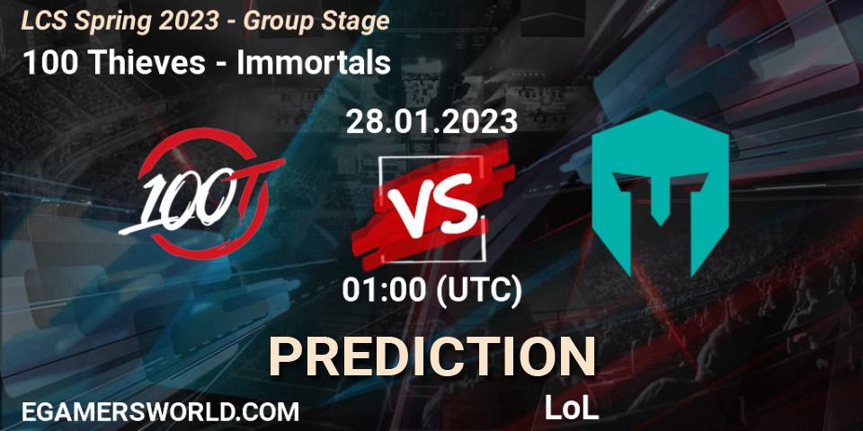 100 Thieves vs Immortals: Match Prediction. 28.01.23, LoL, LCS Spring 2023 - Group Stage