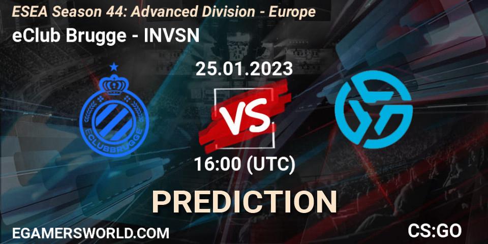 eClub Brugge vs INVSN: Match Prediction. 30.01.23, CS2 (CS:GO), ESEA Season 44: Advanced Division - Europe