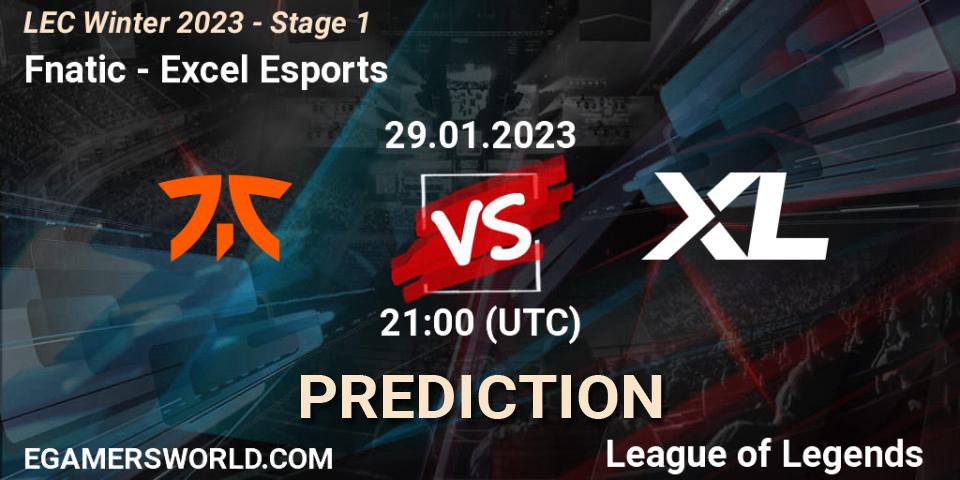 Fnatic vs Excel Esports: Match Prediction. 29.01.23, LoL, LEC Winter 2023 - Stage 1