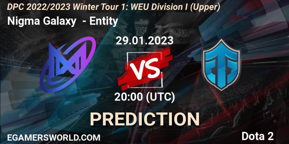 Nigma Galaxy vs Entity: Match Prediction. 29.01.23, Dota 2, DPC 2022/2023 Winter Tour 1: WEU Division I (Upper)