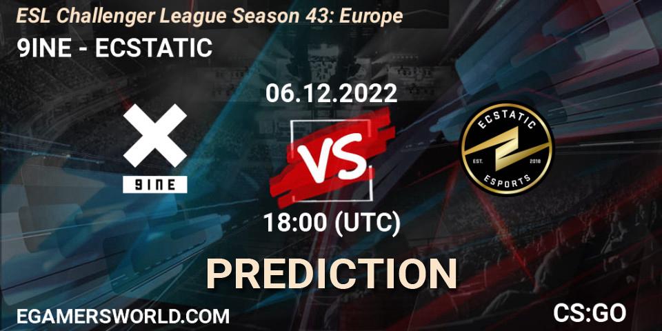9INE vs ECSTATIC: Match Prediction. 06.12.22, CS2 (CS:GO), ESL Challenger League Season 43: Europe