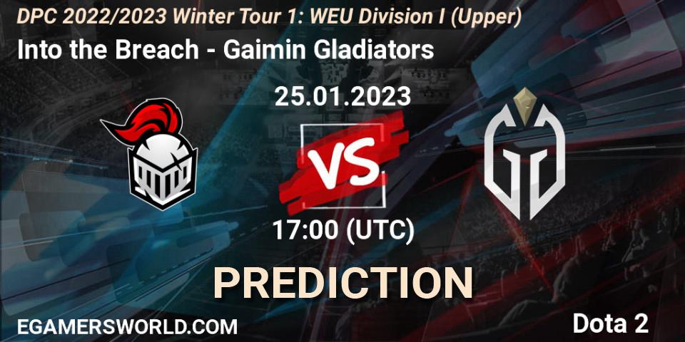 Into the Breach vs Gaimin Gladiators: Match Prediction. 25.01.23, Dota 2, DPC 2022/2023 Winter Tour 1: WEU Division I (Upper)