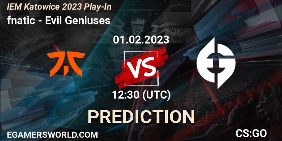 fnatic vs Evil Geniuses: Match Prediction. 01.02.23, CS2 (CS:GO), IEM Katowice 2023 Play-In