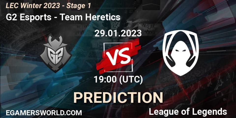 G2 Esports vs Team Heretics: Match Prediction. 29.01.23, LoL, LEC Winter 2023 - Stage 1
