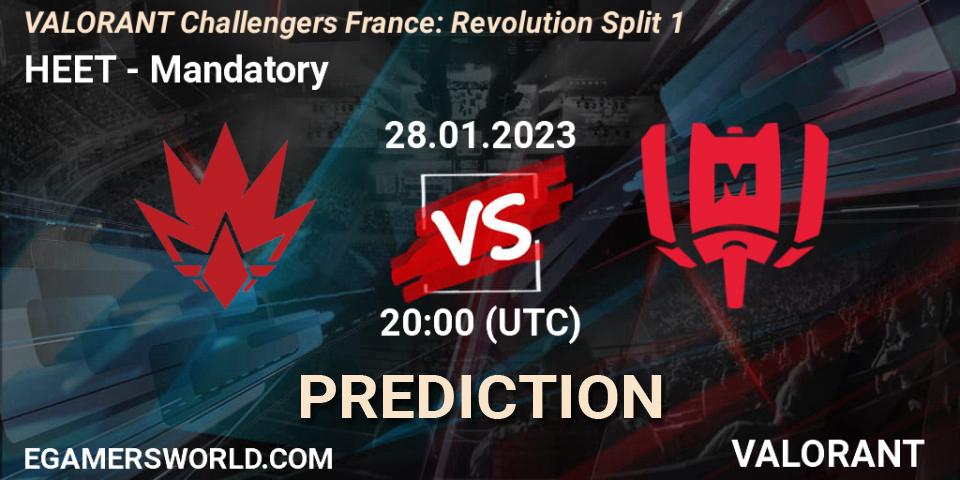 HEET vs Mandatory: Match Prediction. 28.01.23, VALORANT, VALORANT Challengers 2023 France: Revolution Split 1