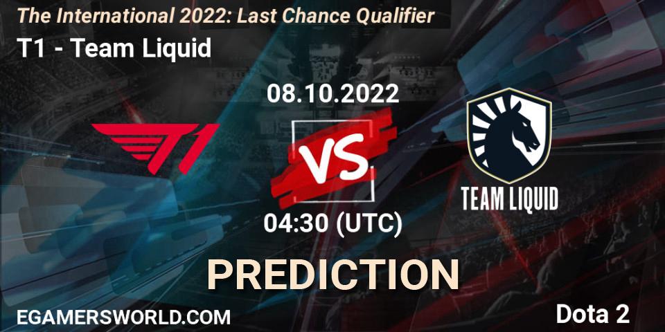 T1 vs Team Liquid: Match Prediction. 08.10.22, Dota 2, The International 2022: Last Chance Qualifier