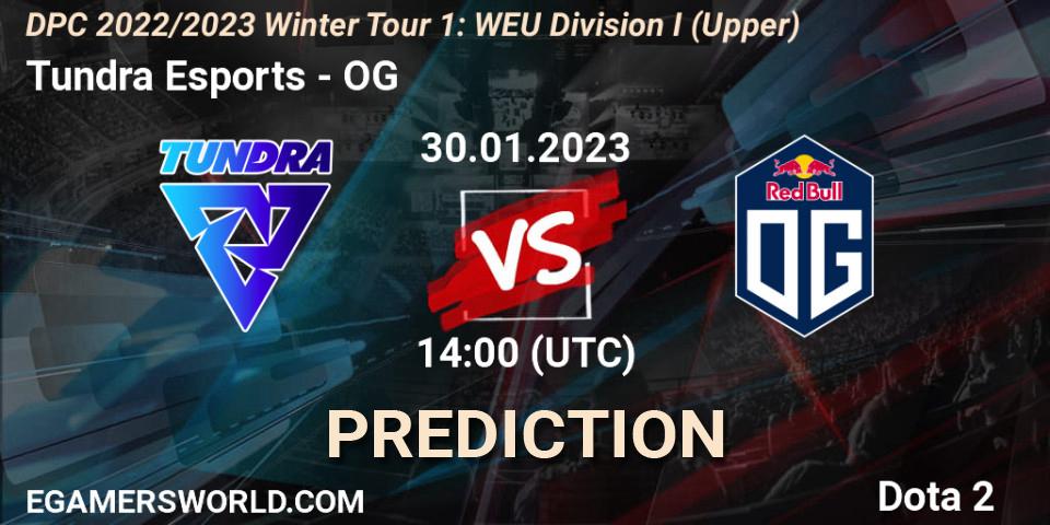 Tundra Esports vs OG: Match Prediction. 30.01.23, Dota 2, DPC 2022/2023 Winter Tour 1: WEU Division I (Upper)