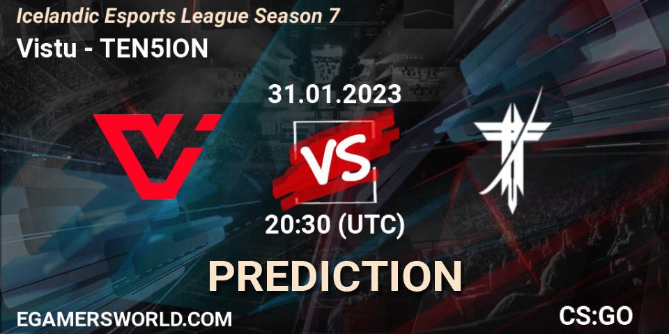 Viðstöðu vs TEN5ION: Match Prediction. 31.01.23, CS2 (CS:GO), Icelandic Esports League Season 7