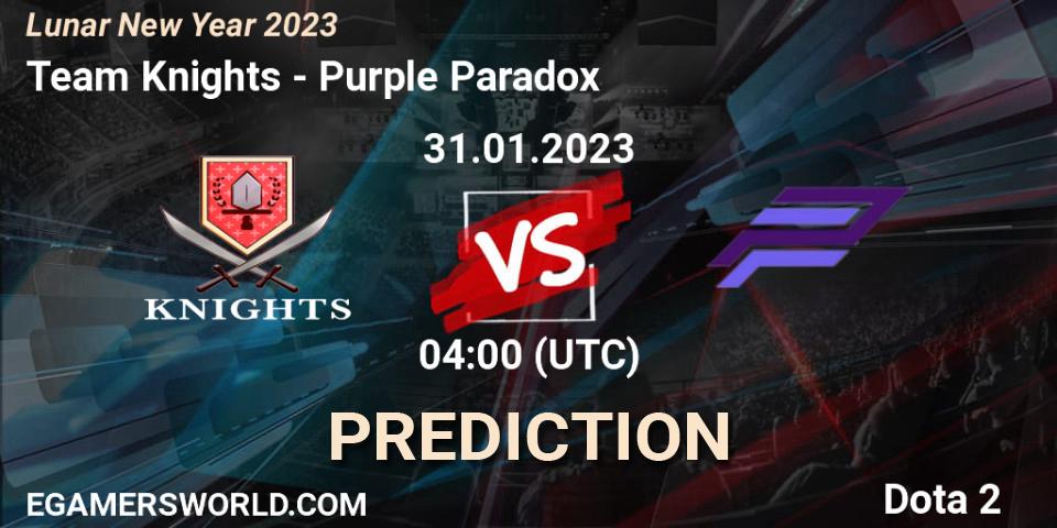 Team Knights vs Purple Paradox: Match Prediction. 01.02.23, Dota 2, Lunar New Year 2023