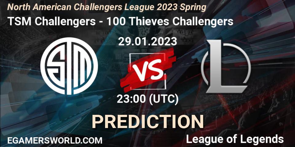 TSM Challengers vs 100 Thieves Challengers: Match Prediction. 29.01.23, LoL, NACL 2023 Spring - Group Stage
