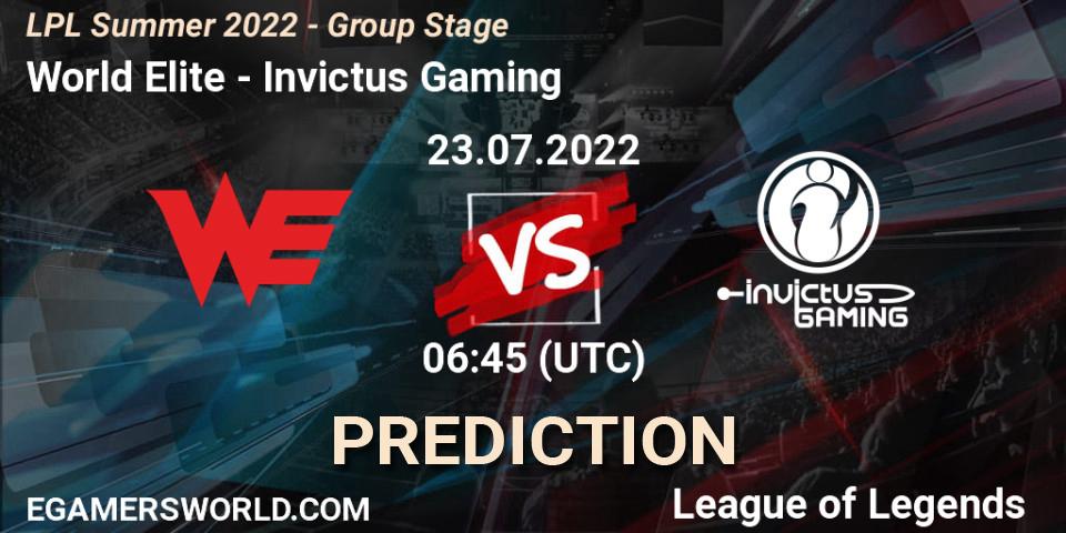 World Elite vs Invictus Gaming: Match Prediction. 23.07.22, LoL, LPL Summer 2022 - Group Stage