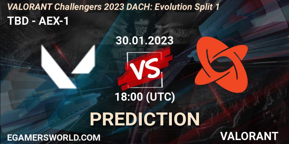 TBD vs AEX-1: Match Prediction. 30.01.23, VALORANT, VALORANT Challengers 2023 DACH: Evolution Split 1