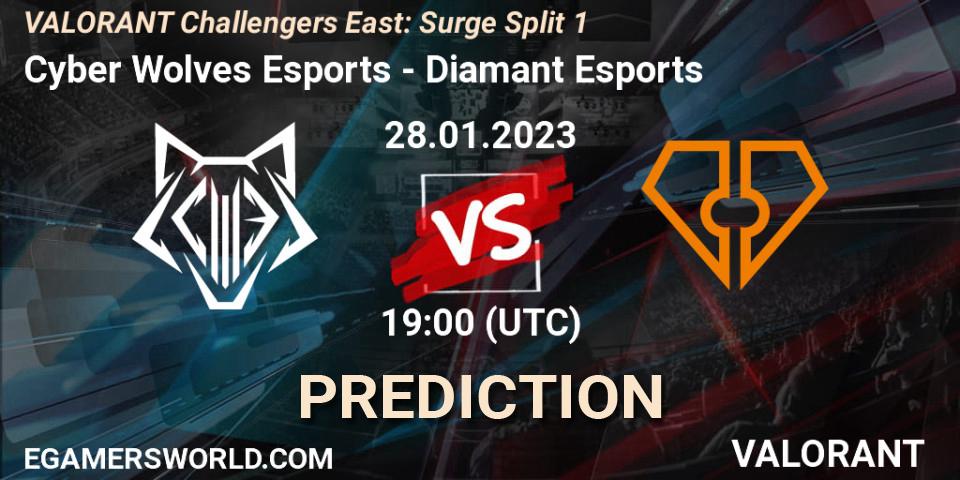 Cyber Wolves Esports vs Diamant Esports: Match Prediction. 28.01.23, VALORANT, VALORANT Challengers 2023 East: Surge Split 1