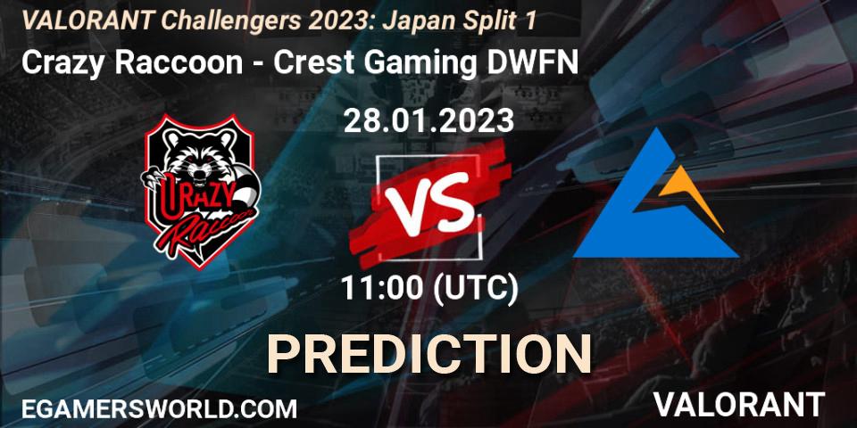 Crazy Raccoon vs Crest Gaming DWFN: Match Prediction. 28.01.23, VALORANT, VALORANT Challengers 2023: Japan Split 1