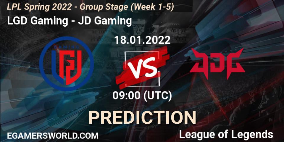 LGD Gaming vs JD Gaming: Match Prediction. 18.01.22, LoL, LPL Spring 2022 - Group Stage (Week 1-5)