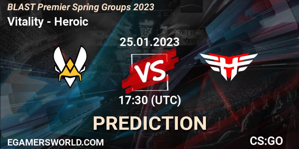 Vitality vs Heroic: Match Prediction. 25.01.23, CS2 (CS:GO), BLAST Premier Spring Groups 2023
