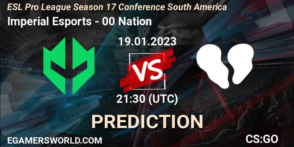 Imperial Esports vs 00 Nation: Match Prediction. 19.01.23, CS2 (CS:GO), ESL Pro League Season 17 Conference South America