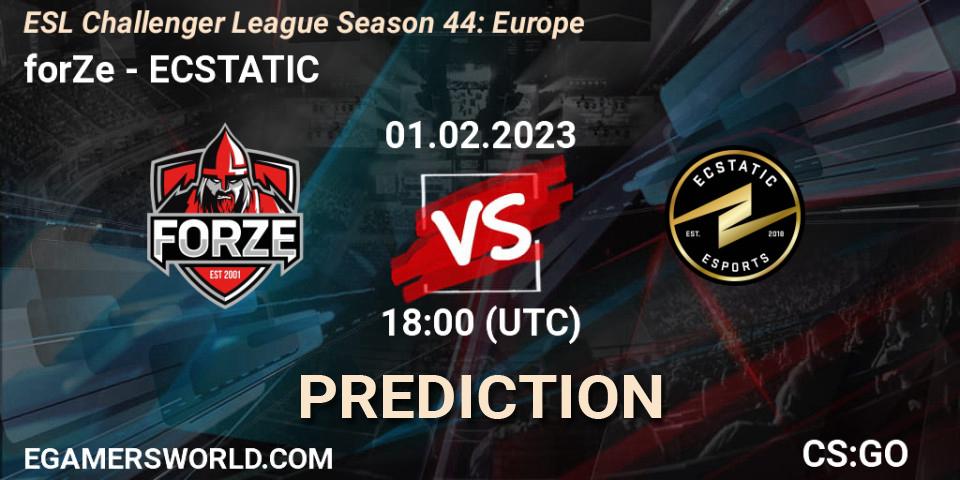 forZe vs ECSTATIC: Match Prediction. 01.02.23, CS2 (CS:GO), ESL Challenger League Season 44: Europe