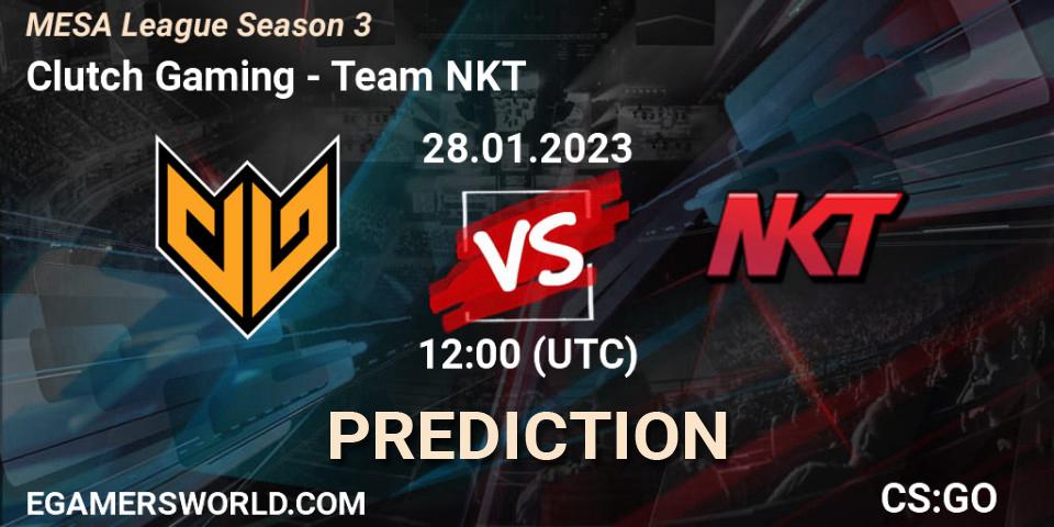 Clutch Gaming vs Team NKT: Match Prediction. 28.01.23, CS2 (CS:GO), MESA League Season 3