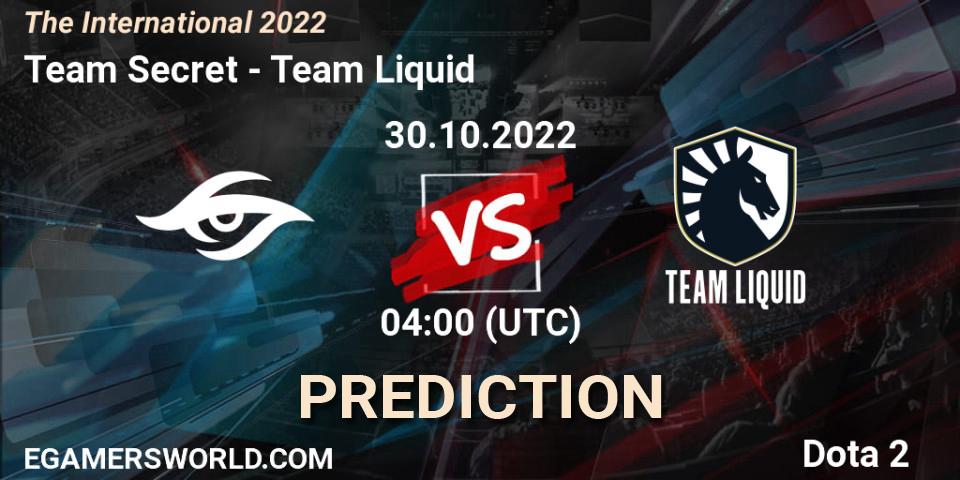 Team Secret vs Team Liquid: Match Prediction. 30.10.22, Dota 2, The International 2022