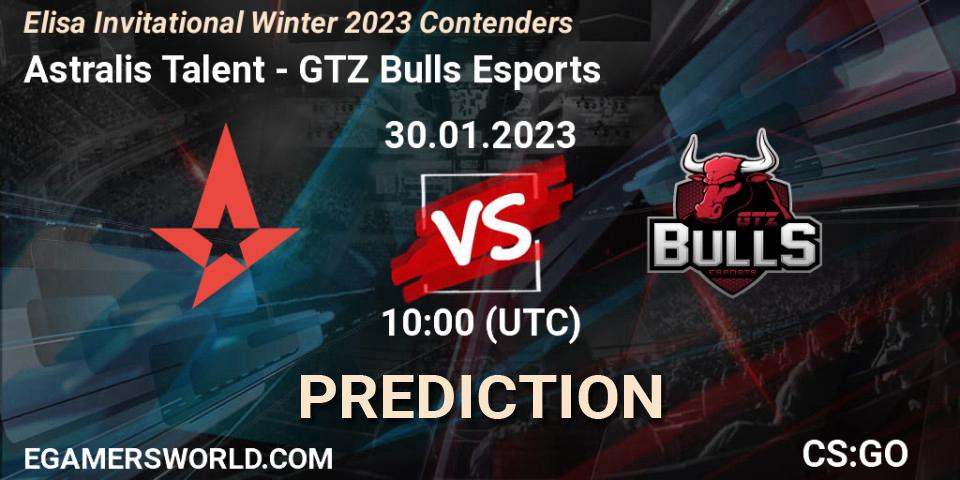 Astralis Talent vs GTZ Bulls Esports: Match Prediction. 30.01.23, CS2 (CS:GO), Elisa Invitational Winter 2023 Contenders