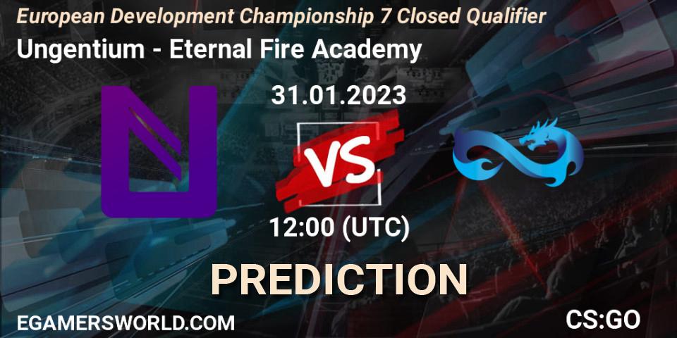 Ungentium vs Eternal Fire Academy: Match Prediction. 31.01.23, CS2 (CS:GO), European Development Championship 7 Closed Qualifier
