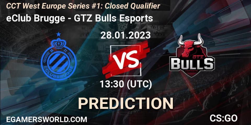 eClub Brugge vs GTZ Bulls Esports: Match Prediction. 28.01.23, CS2 (CS:GO), CCT West Europe Series #1: Closed Qualifier