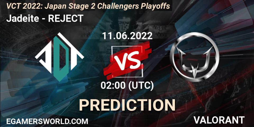Jadeite vs REJECT: Match Prediction. 11.06.22, VALORANT, VCT 2022: Japan Stage 2 Challengers Playoffs