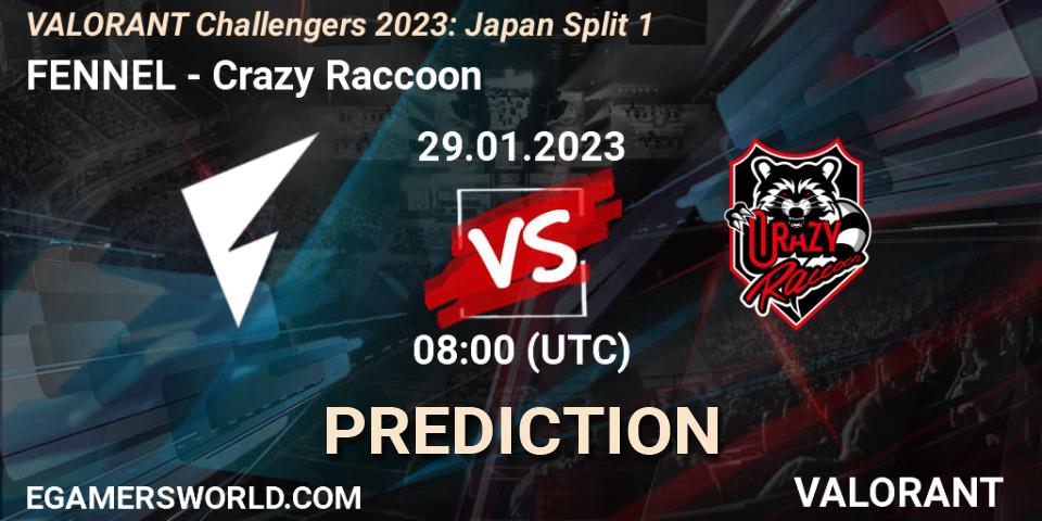 FENNEL vs Crazy Raccoon: Match Prediction. 29.01.23, VALORANT, VALORANT Challengers 2023: Japan Split 1