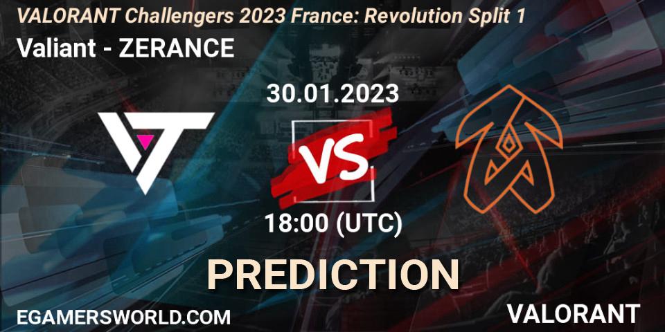 Valiant vs ZERANCE: Match Prediction. 30.01.23, VALORANT, VALORANT Challengers 2023 France: Revolution Split 1