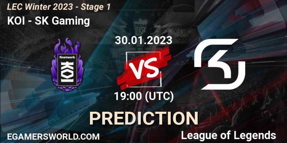 KOI vs SK Gaming: Match Prediction. 30.01.23, LoL, LEC Winter 2023 - Stage 1