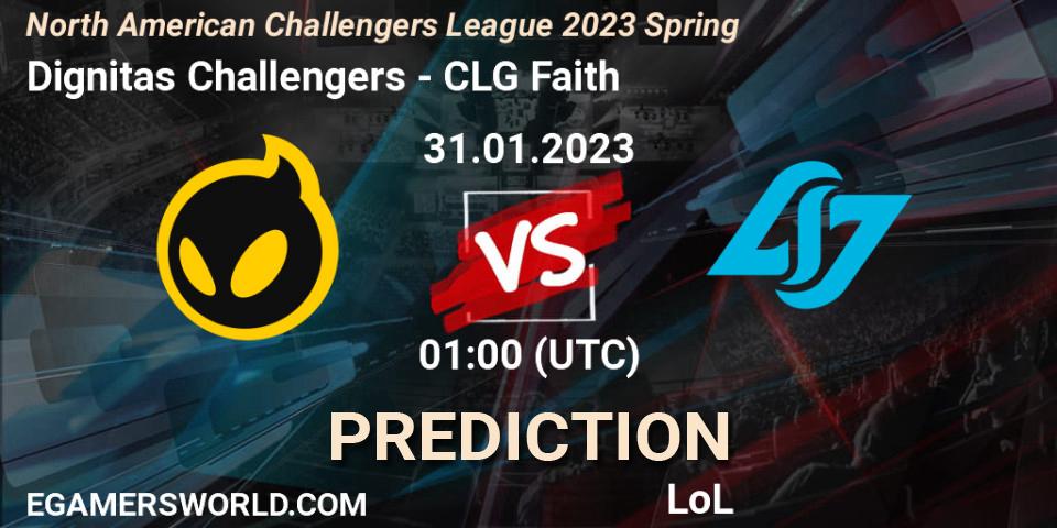 Dignitas Challengers vs CLG Faith: Match Prediction. 31.01.23, LoL, NACL 2023 Spring - Group Stage