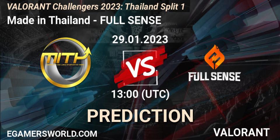 Made in Thailand vs FULL SENSE: Match Prediction. 29.01.23, VALORANT, VALORANT Challengers 2023: Thailand Split 1