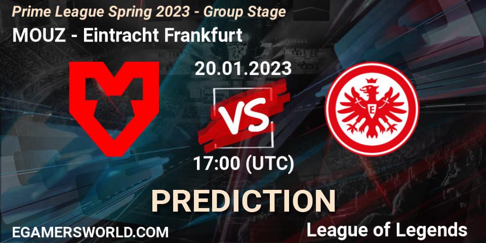 MOUZ vs Eintracht Frankfurt: Match Prediction. 20.01.23, LoL, Prime League Spring 2023 - Group Stage