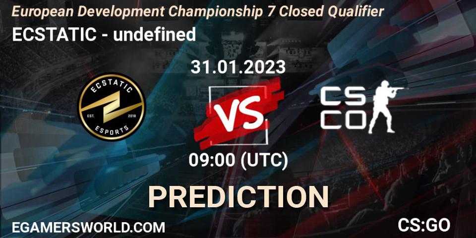 ECSTATIC vs undefined: Match Prediction. 31.01.23, CS2 (CS:GO), European Development Championship 7 Closed Qualifier