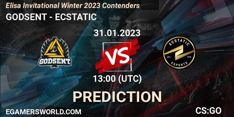 GODSENT vs ECSTATIC: Match Prediction. 31.01.23, CS2 (CS:GO), Elisa Invitational Winter 2023 Contenders