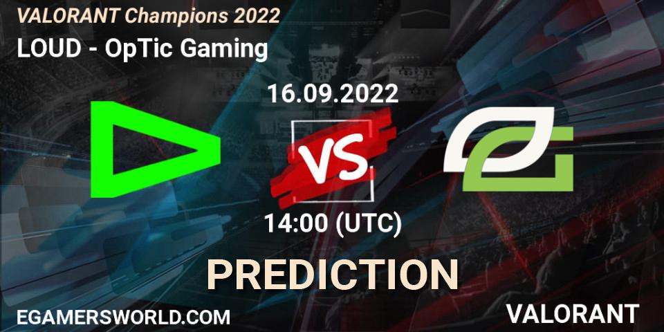 LOUD vs OpTic Gaming: Match Prediction. 16.09.22, VALORANT, VALORANT Champions 2022