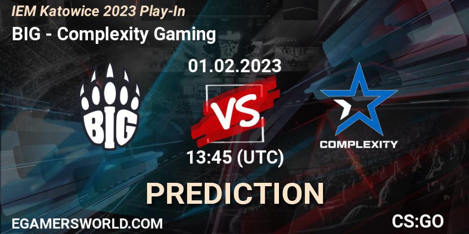 BIG vs Complexity Gaming: Match Prediction. 01.02.23, CS2 (CS:GO), IEM Katowice 2023 Play-In