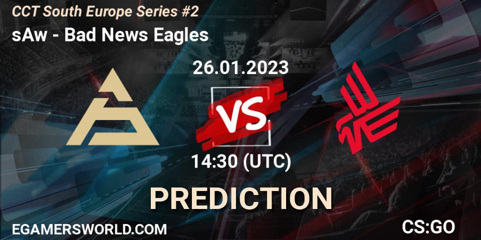 sAw vs Bad News Eagles: Match Prediction. 26.01.23, CS2 (CS:GO), CCT South Europe Series #2