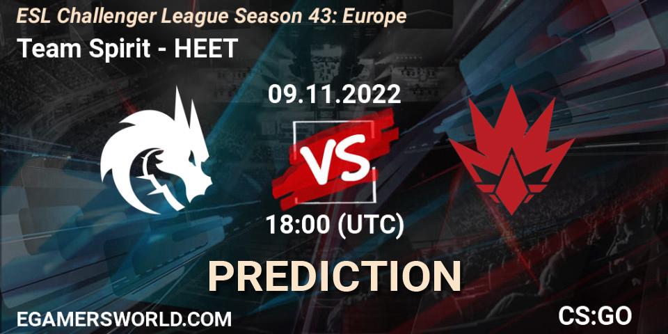 Team Spirit vs HEET: Match Prediction. 30.11.22, CS2 (CS:GO), ESL Challenger League Season 43: Europe