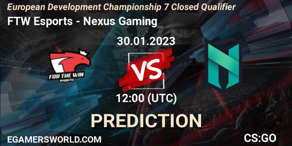 FTW Esports vs Nexus Gaming: Match Prediction. 30.01.23, CS2 (CS:GO), European Development Championship 7 Closed Qualifier