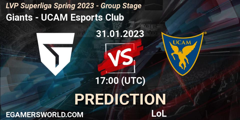 Giants vs UCAM Esports Club: Match Prediction. 31.01.23, LoL, LVP Superliga Spring 2023 - Group Stage