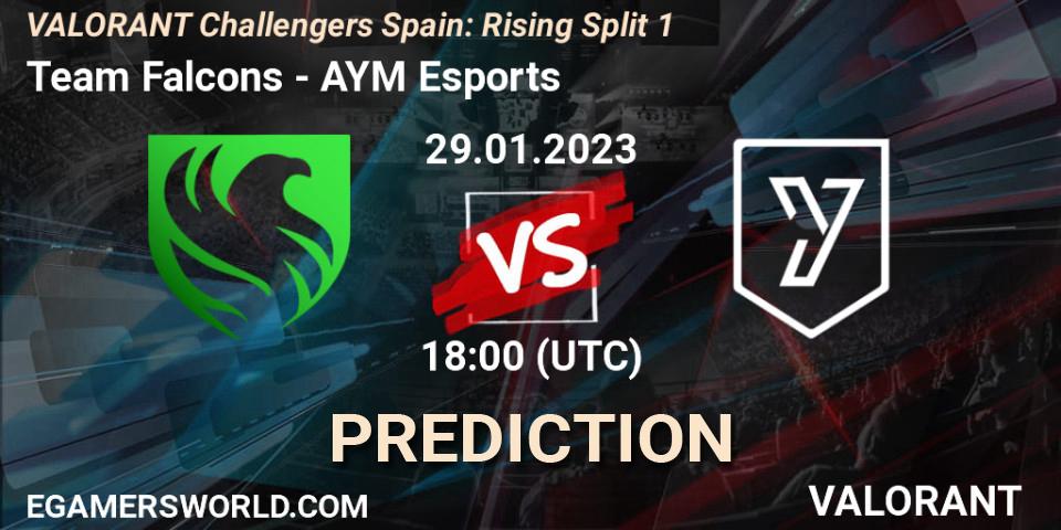 Falcons vs AYM Esports: Match Prediction. 29.01.23, VALORANT, VALORANT Challengers 2023 Spain: Rising Split 1