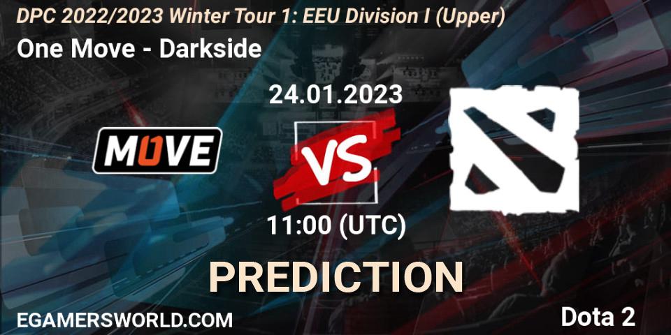 One Move vs Darkside: Match Prediction. 24.01.23, Dota 2, DPC 2022/2023 Winter Tour 1: EEU Division I (Upper)