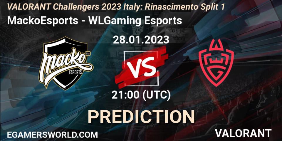 MackoEsports vs WLGaming Esports: Match Prediction. 28.01.23, VALORANT, VALORANT Challengers 2023 Italy: Rinascimento Split 1