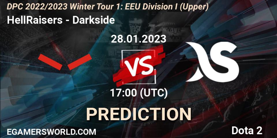 HellRaisers vs Darkside: Match Prediction. 28.01.23, Dota 2, DPC 2022/2023 Winter Tour 1: EEU Division I (Upper)
