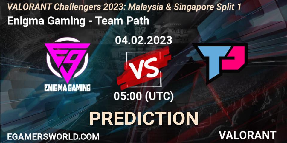 Enigma Gaming vs Team Path: Match Prediction. 04.02.23, VALORANT, VALORANT Challengers 2023: Malaysia & Singapore Split 1