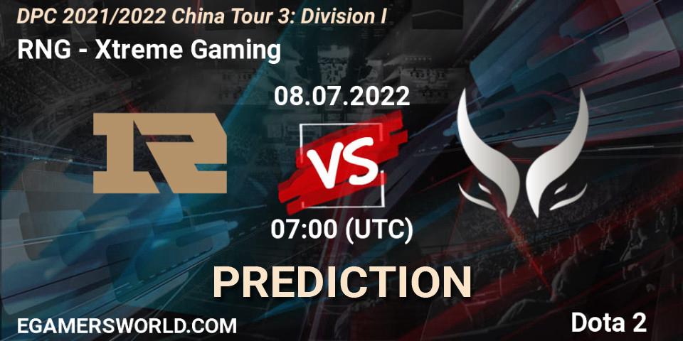 RNG vs Xtreme Gaming: Match Prediction. 08.07.22, Dota 2, DPC 2021/2022 China Tour 3: Division I