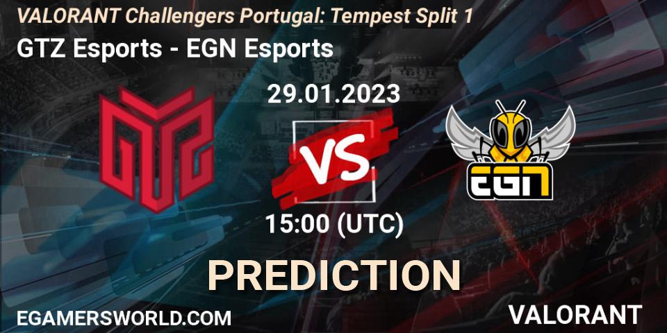 GTZ Esports vs EGN Esports: Match Prediction. 29.01.23, VALORANT, VALORANT Challengers 2023 Portugal: Tempest Split 1