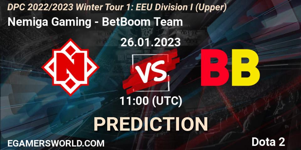 Nemiga Gaming vs BetBoom Team: Match Prediction. 26.01.23, Dota 2, DPC 2022/2023 Winter Tour 1: EEU Division I (Upper)